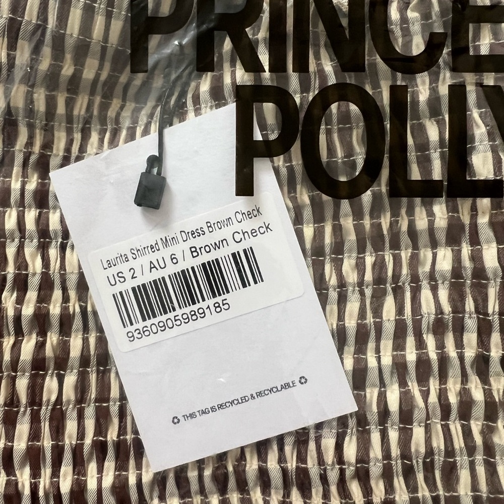 Princess Polly Brown and White Gingham Mini Dress - Picture 7 of 7